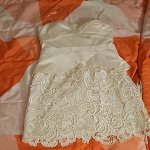 Adrianna Papell Cream Strapless Dress